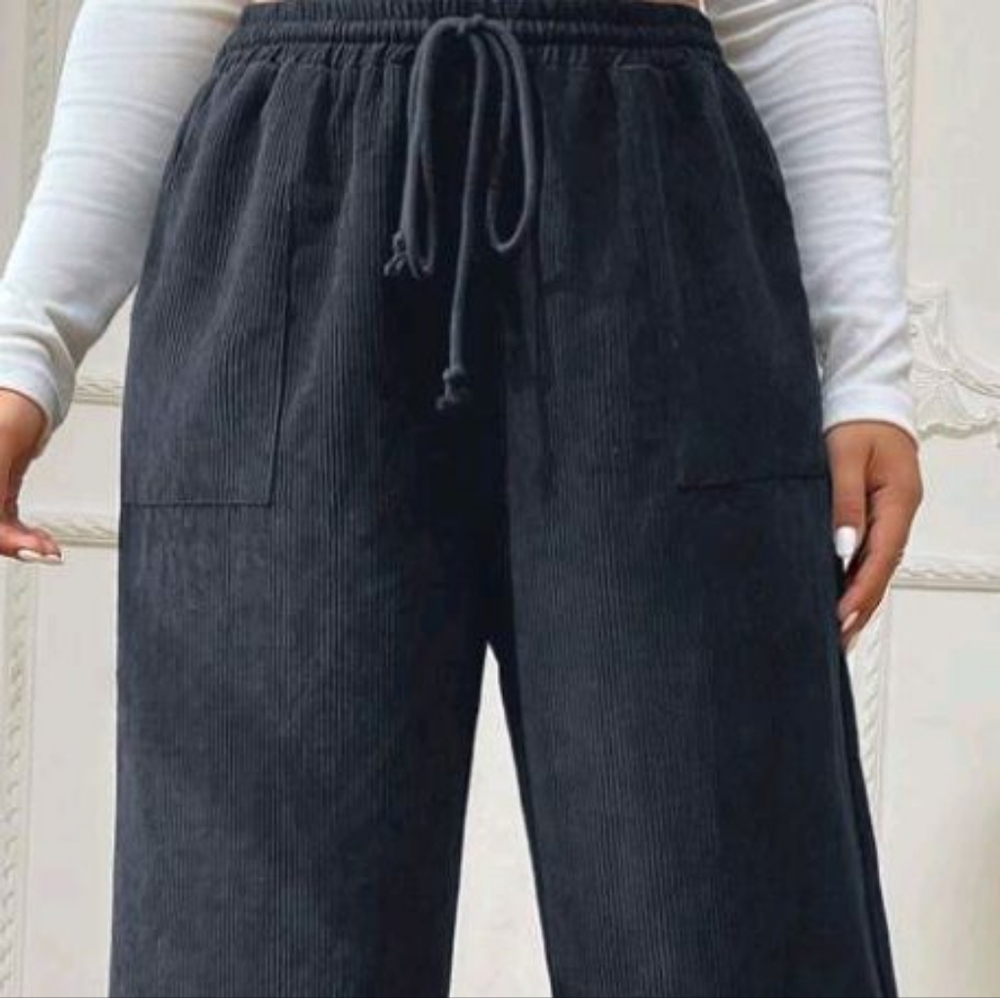 Women's Dark Grey Corduroy Pants
